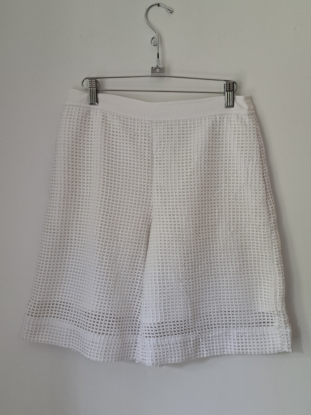 White Eyelet A-Line Bermuda Sorts